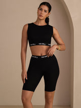 [Musta] SilkSilky-FI Sleeveless Crew Neck Camisole Top 004