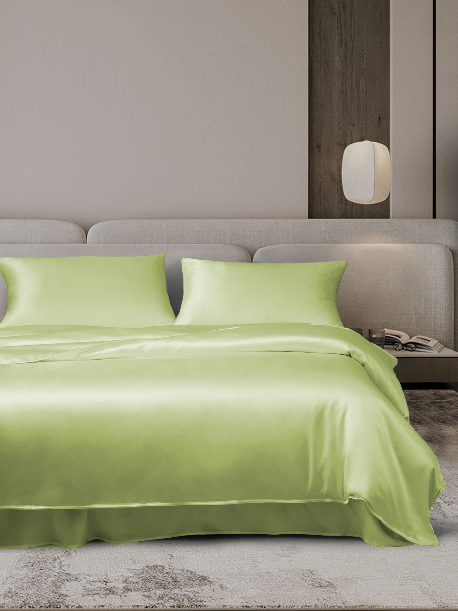 [Mintunvihreä] SilkSilky-FI 19Momme Vuodevaatteet Setti 001