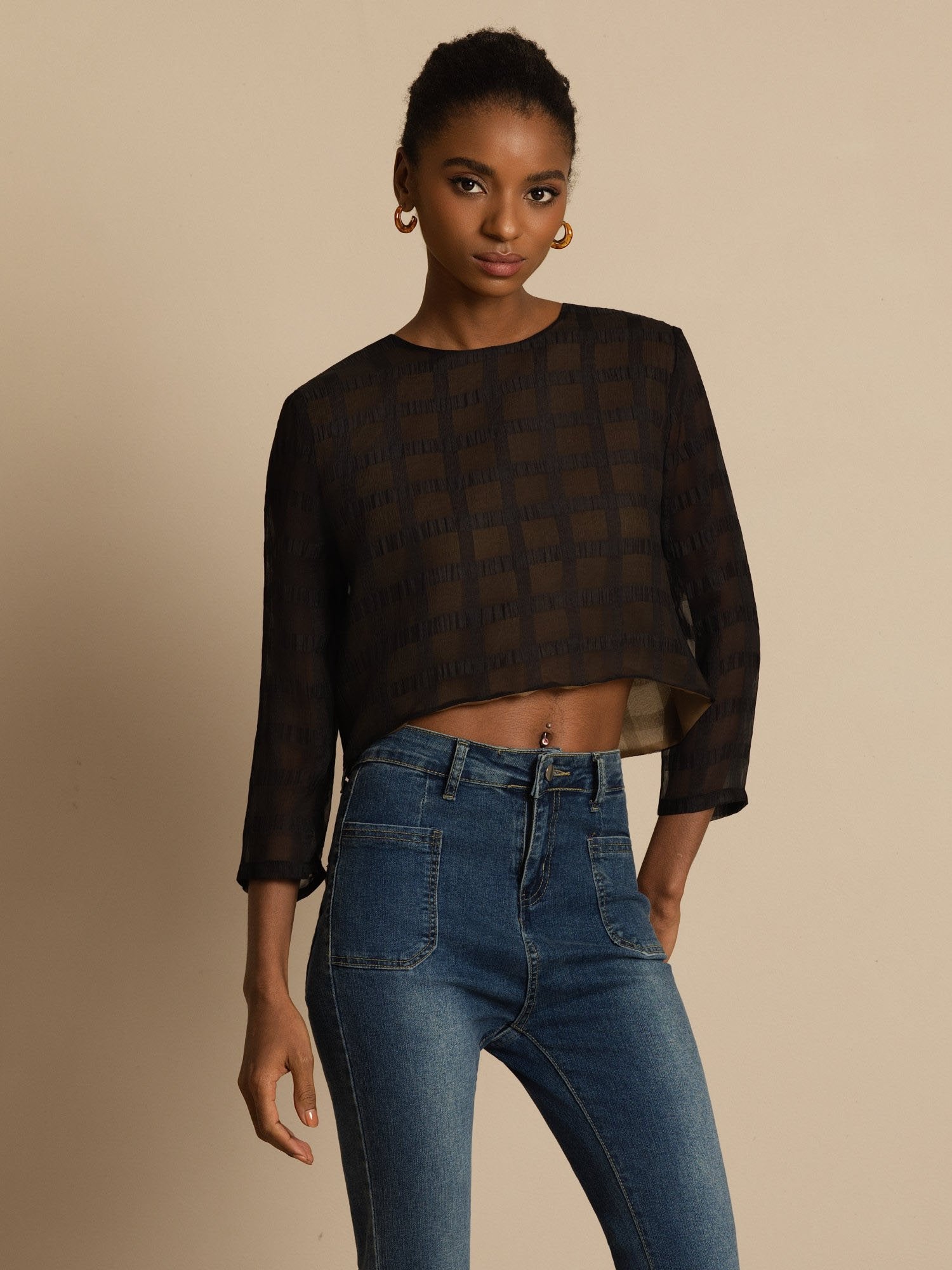 [Musta] SilkSilky-FI Blouse 001