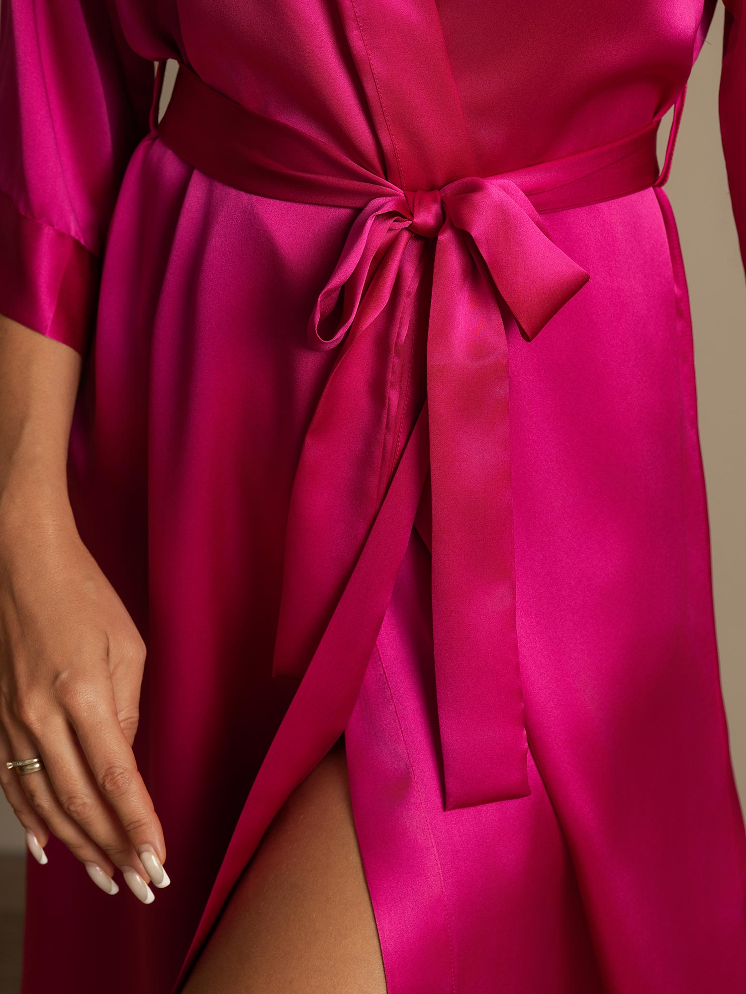 [Ruusunpunainen] SilkSilky-FI Womens Robe 007,