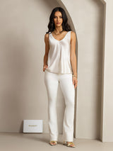 [Vaalean Harmaa] SilkSilky-FI Sleeveless V Neck Camisole Top 004