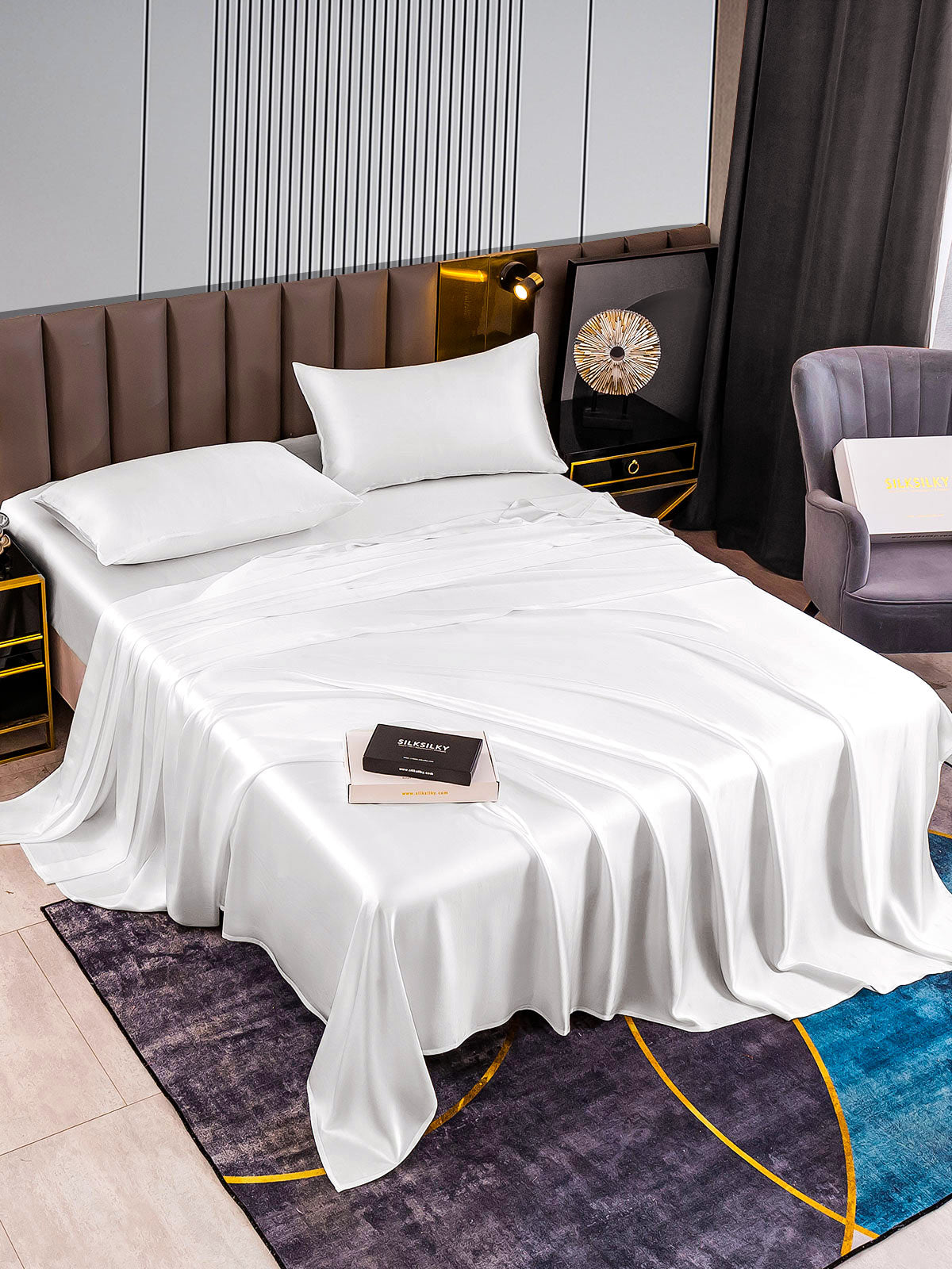 [Valkoinen] SilkSilky-FI 22Momme Bedding Set 002