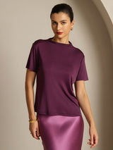 [Violetti] SilkSilky-FI Short Sleeve Naisten T-paita 005