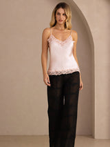[Pinkki] SilkSilky-FI Spaghetti Strap V Neck Camisole Top 007