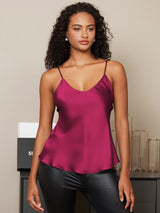 [Fuksia] SilkSilky-FI Spaghetti Strap V Neck Camisole Top 001