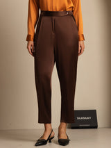 [Tumma Suklaa] SilkSilky-FI 19Momme Womens Pants 005