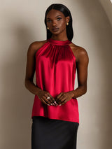 [Viini] SilkSilky-FI Sleeveless Halterneck Naisten T-paita 006