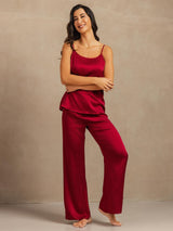 [Viini] SilkSilky-FI 19Momme Spagettihihna Syvä Pyöreä Pääntie Camisole Setti 003