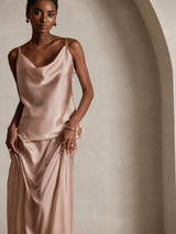 [Toscana] SilkSilky-FI Spaghetti Strap Cowl Neck Camisole Top 003