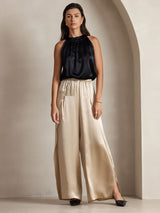 [Musta] SilkSilky-FI Sleeveless Halterneck Naisten T-paita 006