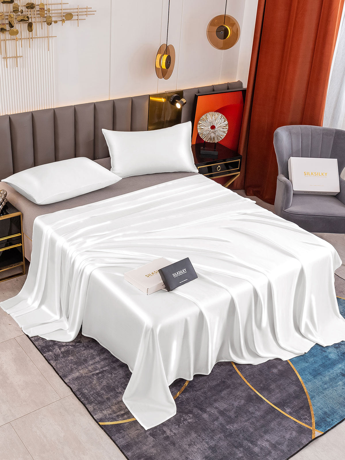 [Valkoinen] SilkSilky-FI 19Momme Bedding Set 001