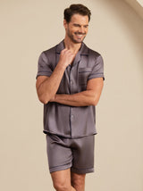 [Purppuranharmaa] SilkSilky-FI Short Sleeve Notkokaulus Miesten Pyjamat 005
