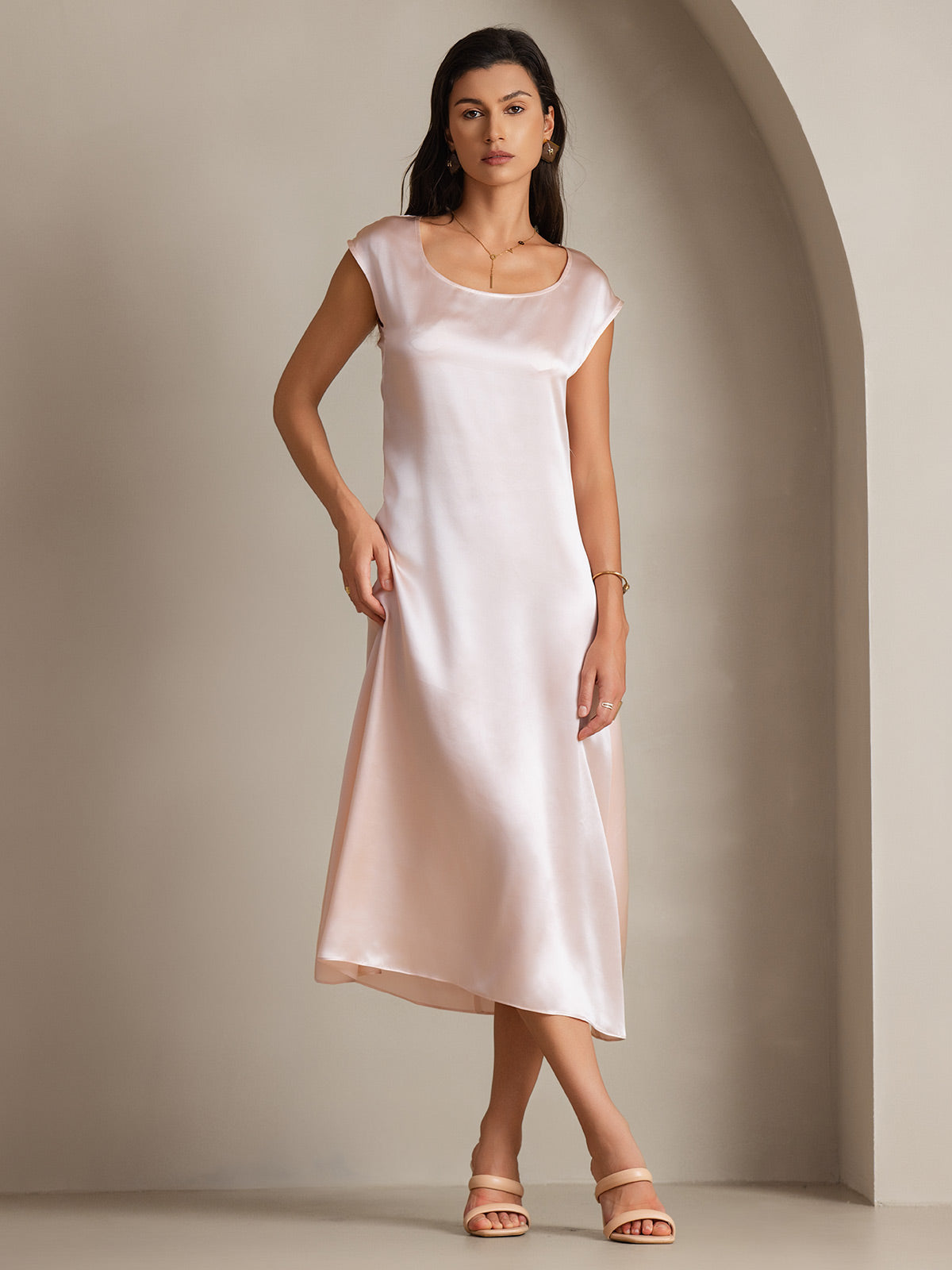 [Pinkki] SilkSilky-FI 19Momme Dress 002