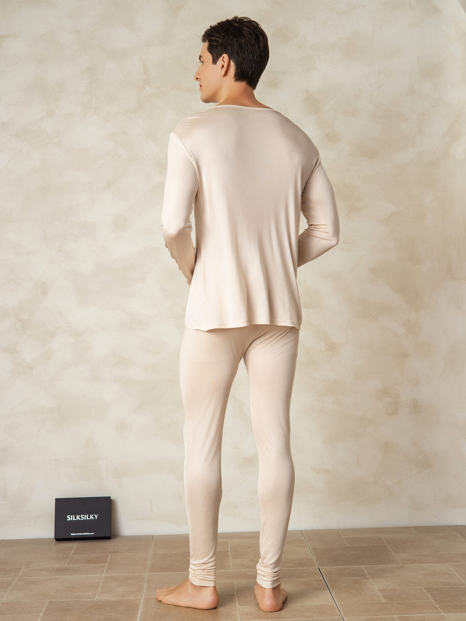 [Tan] SilkSilky-FI Mens Pajamas 002