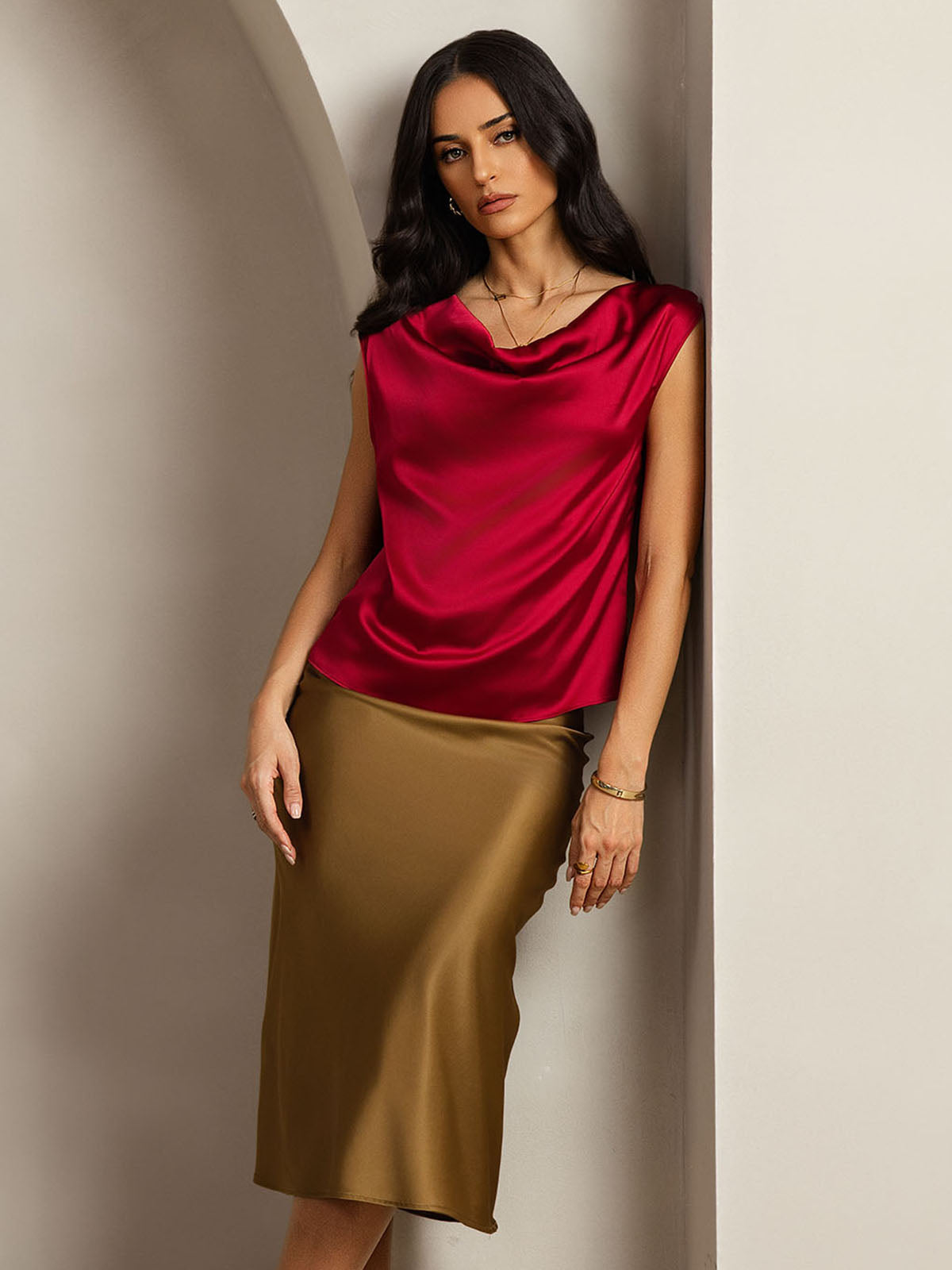 [Viini] SilkSilky-FI 19Momme Womens T-Shirt 004