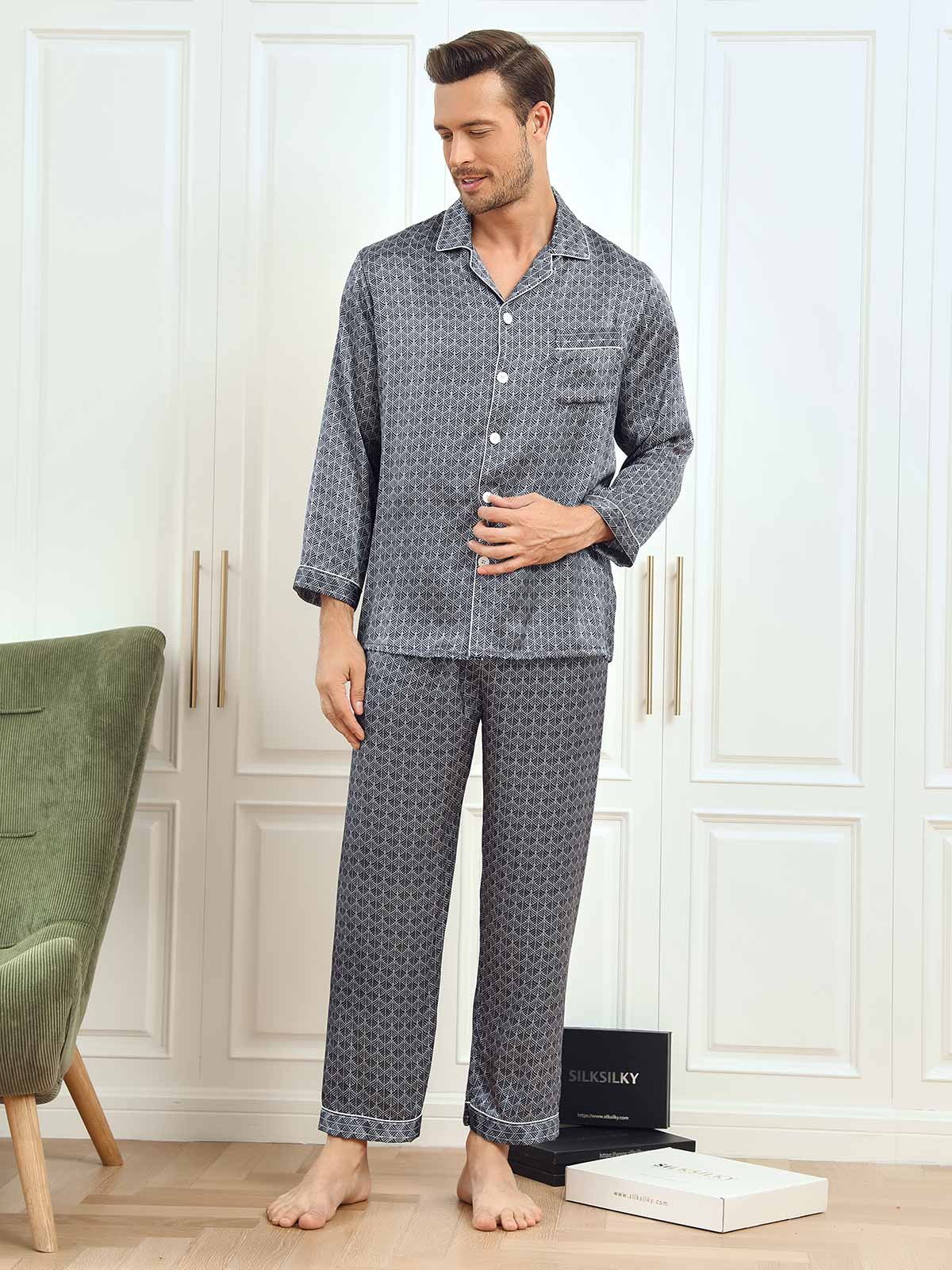[Laivasto Ginkgo] SilkSilky-FI 19Momme Mens Pajamas 004