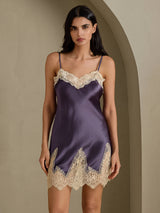 [Purppuranharmaa] SilkSilky-FI Spaghetti Strap V Neck Yöpaita 001