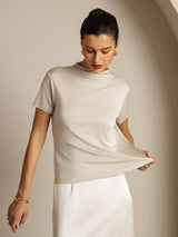 [Harmaa] SilkSilky-FI Short Sleeve Naisten T-paita 003