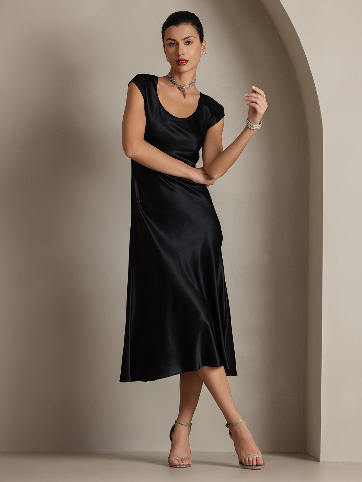 [Musta] SilkSilky-FI 19Momme Dress 004