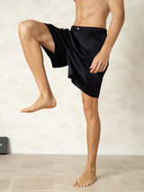 [Musta] SilkSilky-FI Men's Sleep Shorts 004