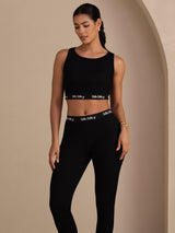 [Musta] SilkSilky-FI Sleeveless Crew Neck Women's Outfit Sets 005
