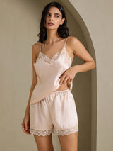 [Pinkki] SilkSilky-FI Spaghetti Strap V Neck Camisole Setti 006