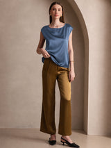 [Aito Petrooli] SilkSilky-FI Cap Sleeve Round Neck Naisten T-paita 004