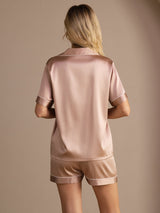 [Toscana] SilkSilky-FI Short Sleeve Notkokaulus Naisten Pyjamat 002