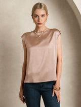 [Toscana] SilkSilky-FI Cap Sleeve Round Neck Naisten T-paita 008