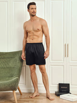 [Musta] SilkSilky-FI Men's Sleep Shorts 004