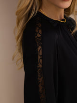 [Musta] SilkSilky-FI Long Sleeve Keyhole Neck Naisten Puserot 006
