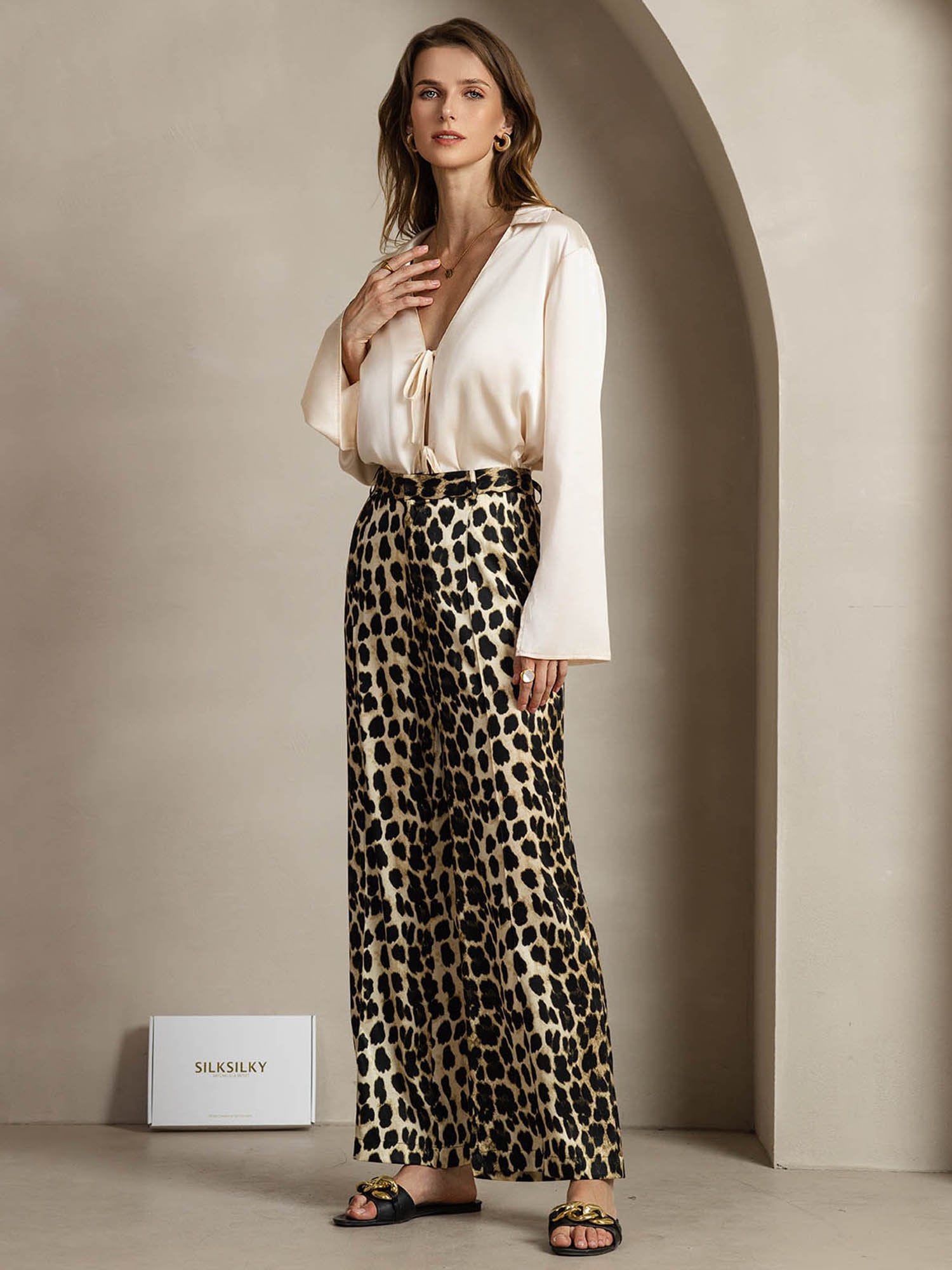 [Leopardi] SilkSilky-FI 19Momme Womens Pants 007
