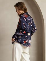 [Laivasto Kukka] SilkSilky-FI Long Sleeve Lapel Collar Naisten paita 002