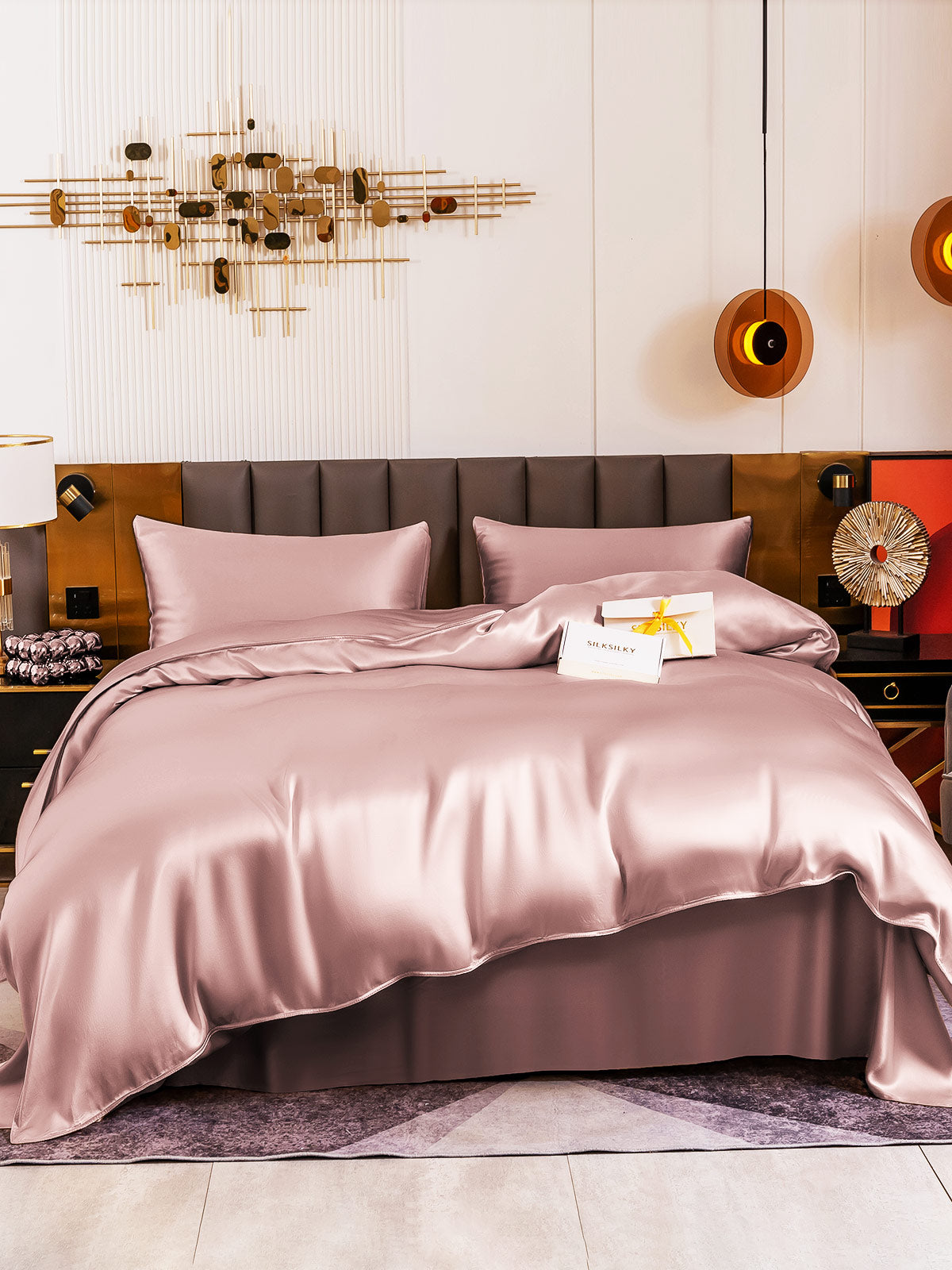 [Vaalean Mauve] SilkSilky-FI 19Momme Bedding Set 001