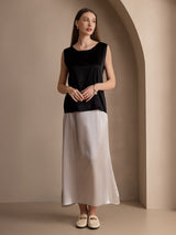 [Musta] SilkSilky-FI Sleeveless Round Neck Camisole Top 005