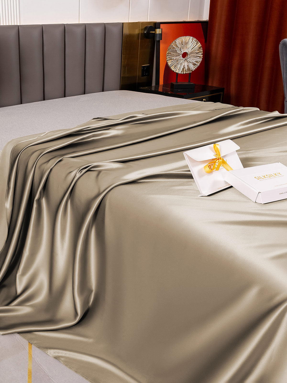[Khaki] SilkSilky-FI 19Momme Sheet 003