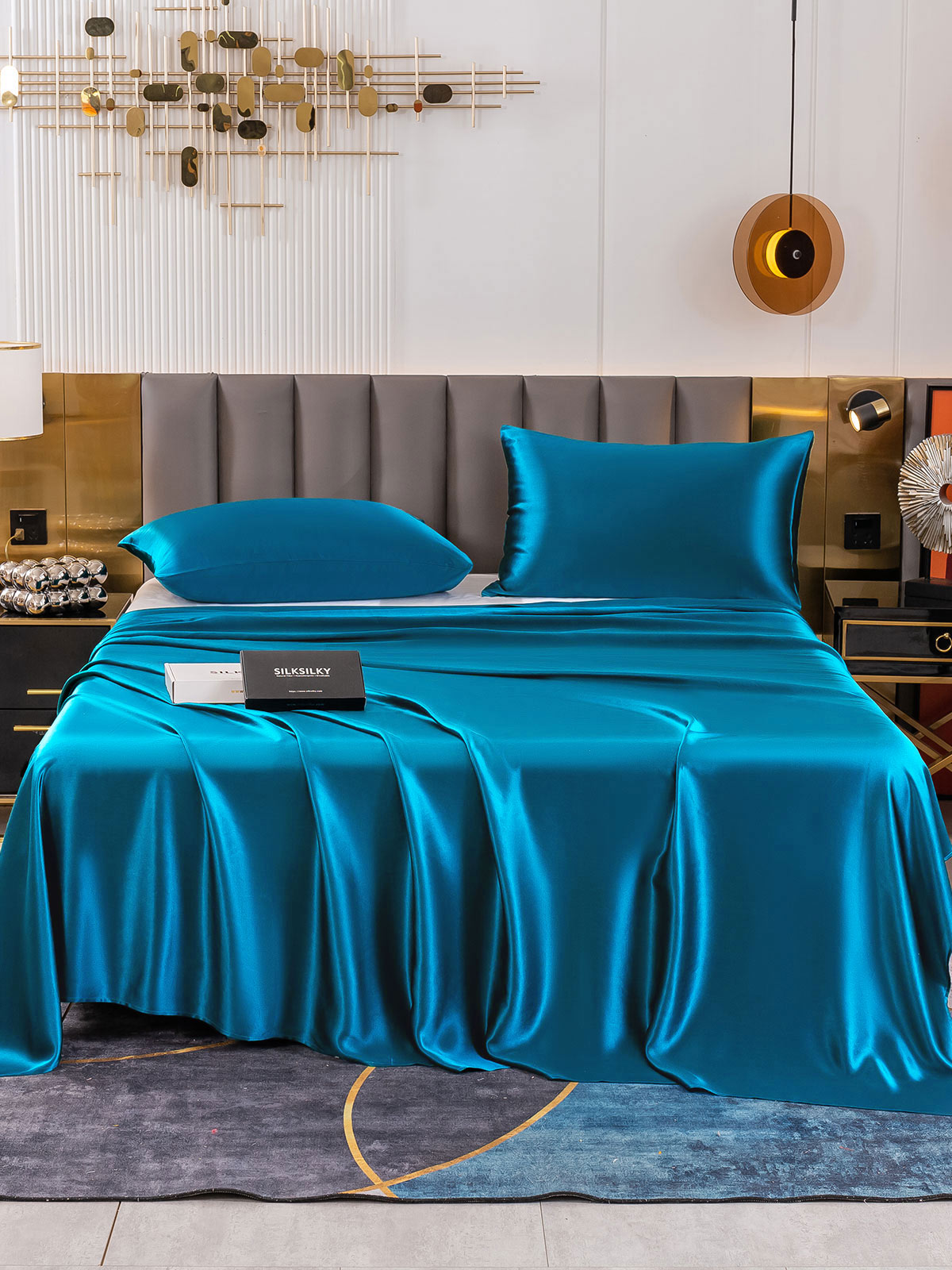 [Sinivihreä] SilkSilky-FI 19Momme Bedding Set 002