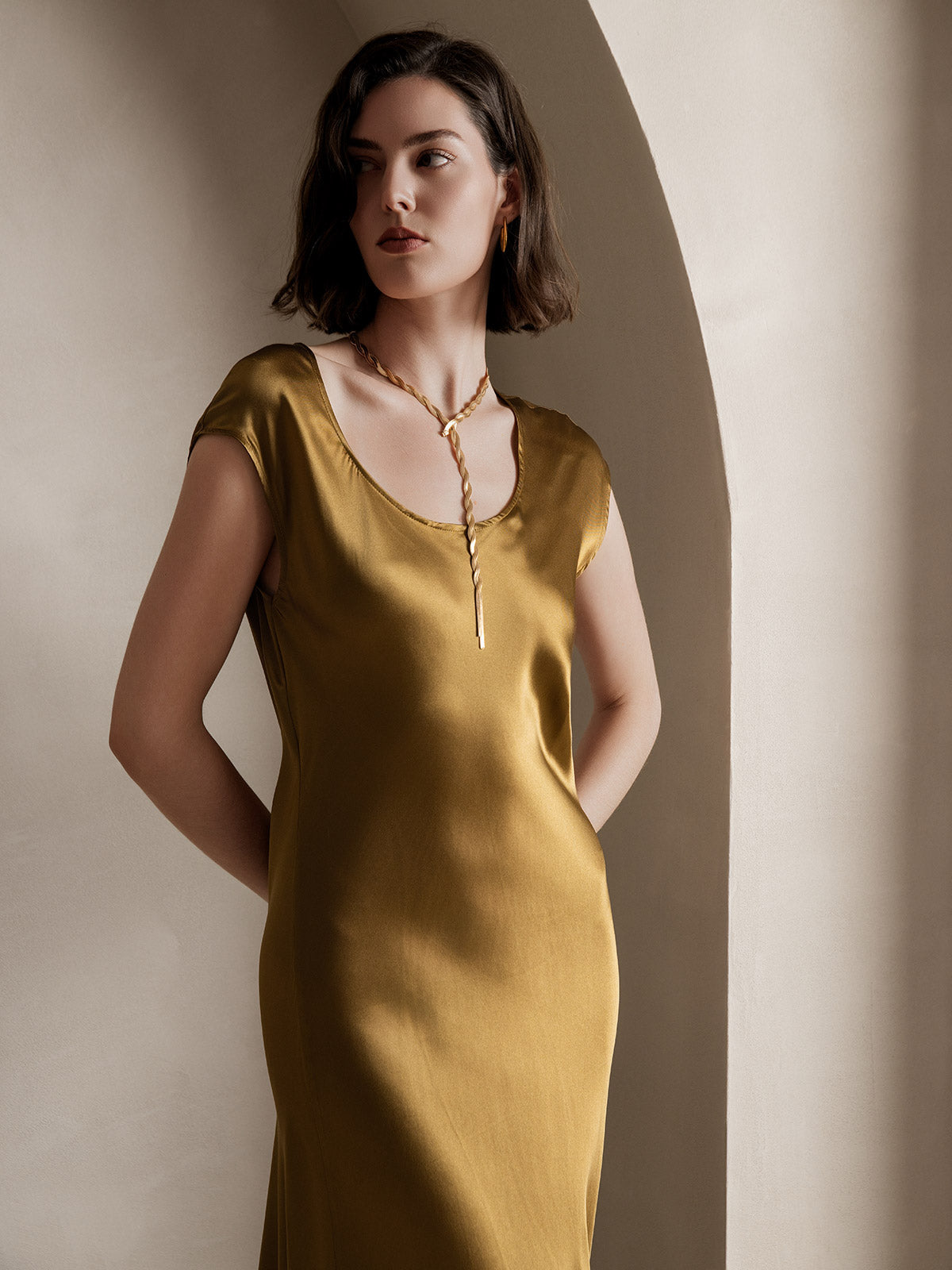 [Ruskea] SilkSilky-FI 19Momme Dress 003