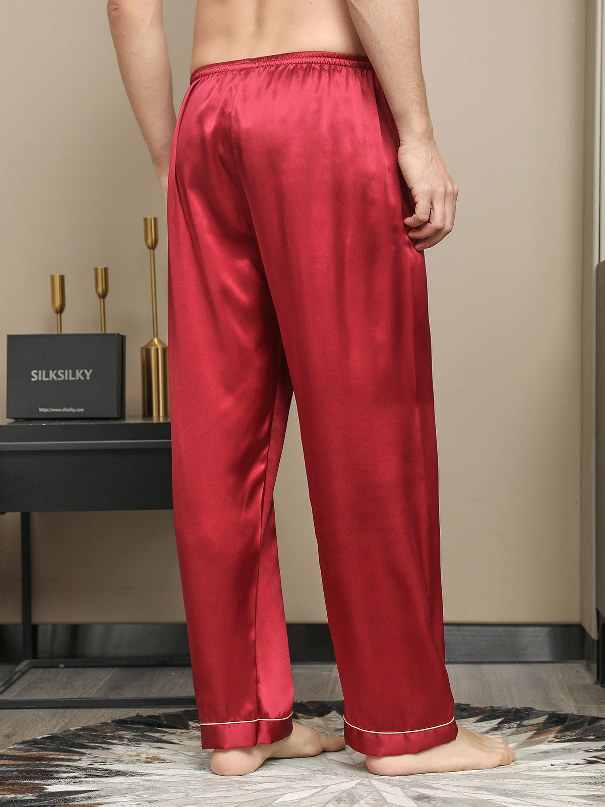 [Punainen] SilkSilky-FI Mens Sleep Bottoms 002