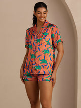 [Savinorsu] SilkSilky-FI Short Sleeve Lapel Collar Naisten Pyjamat 004