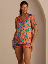 [Savinorsu] SilkSilky-FI Short Sleeve Lapel Collar Naisten Pyjamat 004