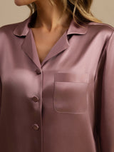 [Vaalean Mauve] SilkSilky-FI Long Sleeve Notkokaulus Naisten Pyjamat 005