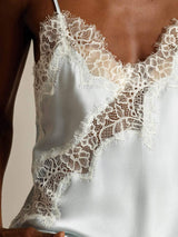 [Vaaleansininen] SilkSilky-FI Spaghetti Strap V Neck Camisole Top 004