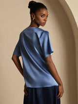 [Aito Petrooli] SilkSilky-FI Short Sleeve Cowl Neck Naisten Puserot 002