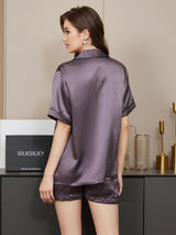 [Purppuranharmaa] SilkSilky-FI Short Sleeve Notkokaulus Naisten Pyjamat 002