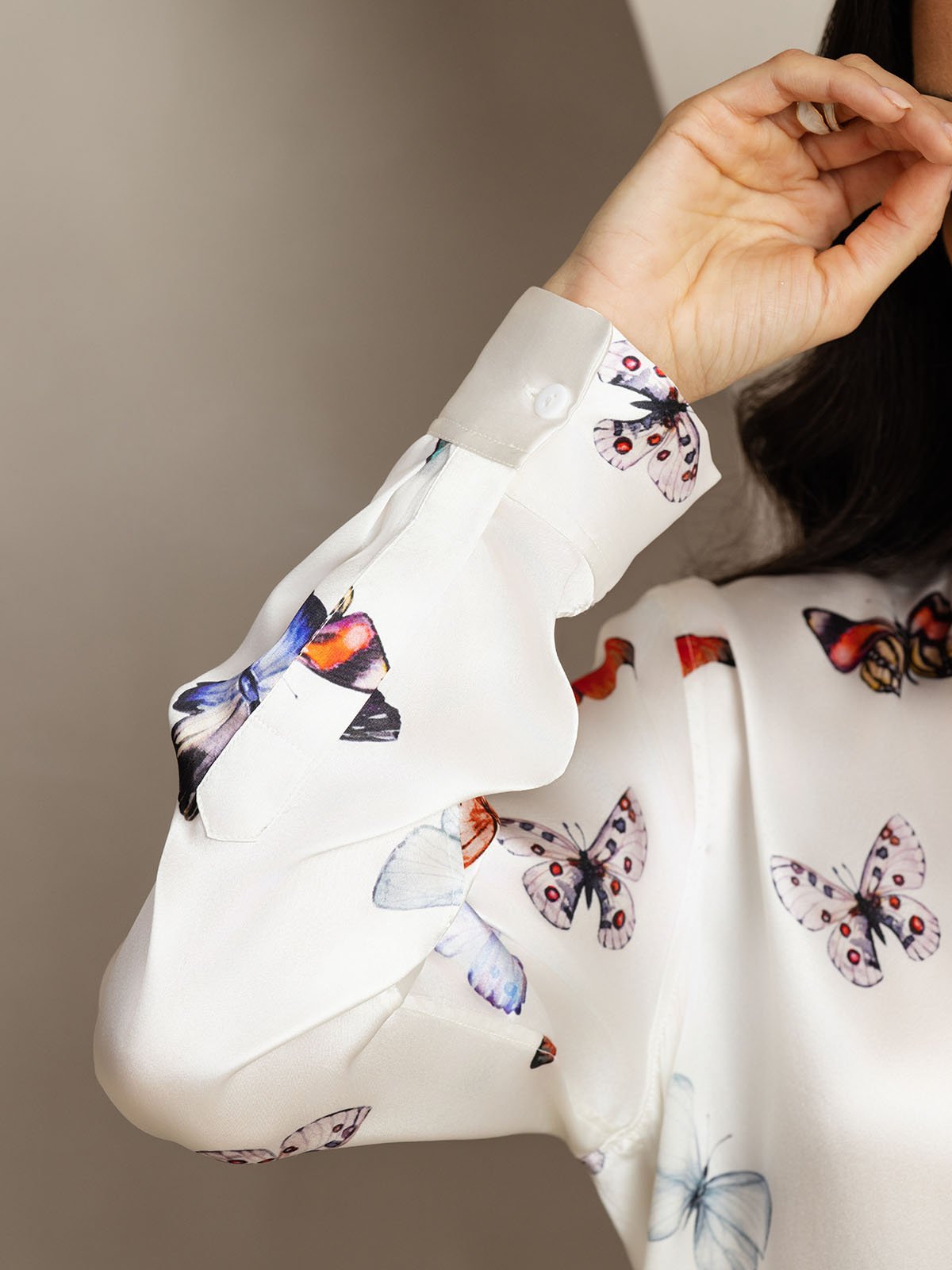 [ValkoinenPerhonen] SilkSilky-FI 19Momme Lapel Collar Women''s Outfit Sets 006
