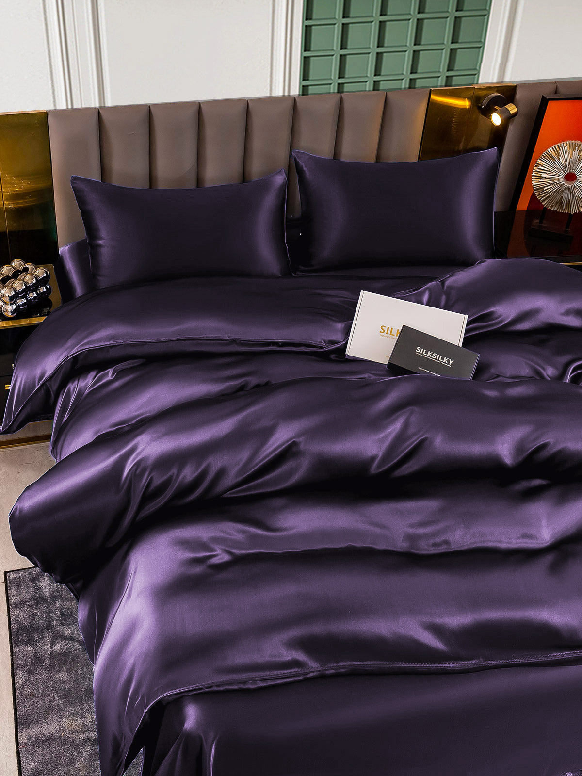 [Tumma Violetti] SilkSilky-FI 25Momme Bedding Set 004
