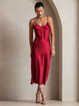 [Viini] SilkSilky-FI Spaghetti Strap V Neck Mekko 005