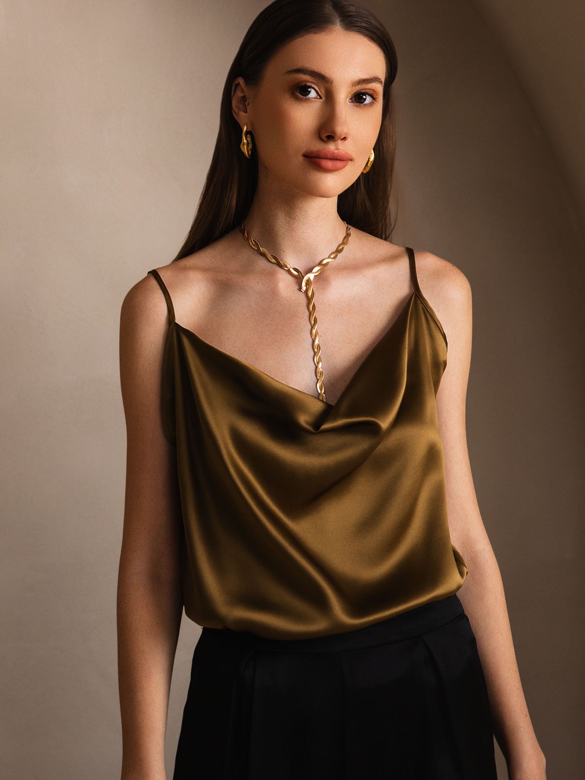 [Ruskea] SilkSilky-FI 19Momme Camisoles 003