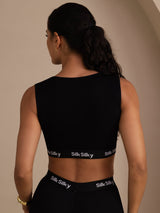 [Musta] SilkSilky-FI Sleeveless Crew Neck Camisole Top 002